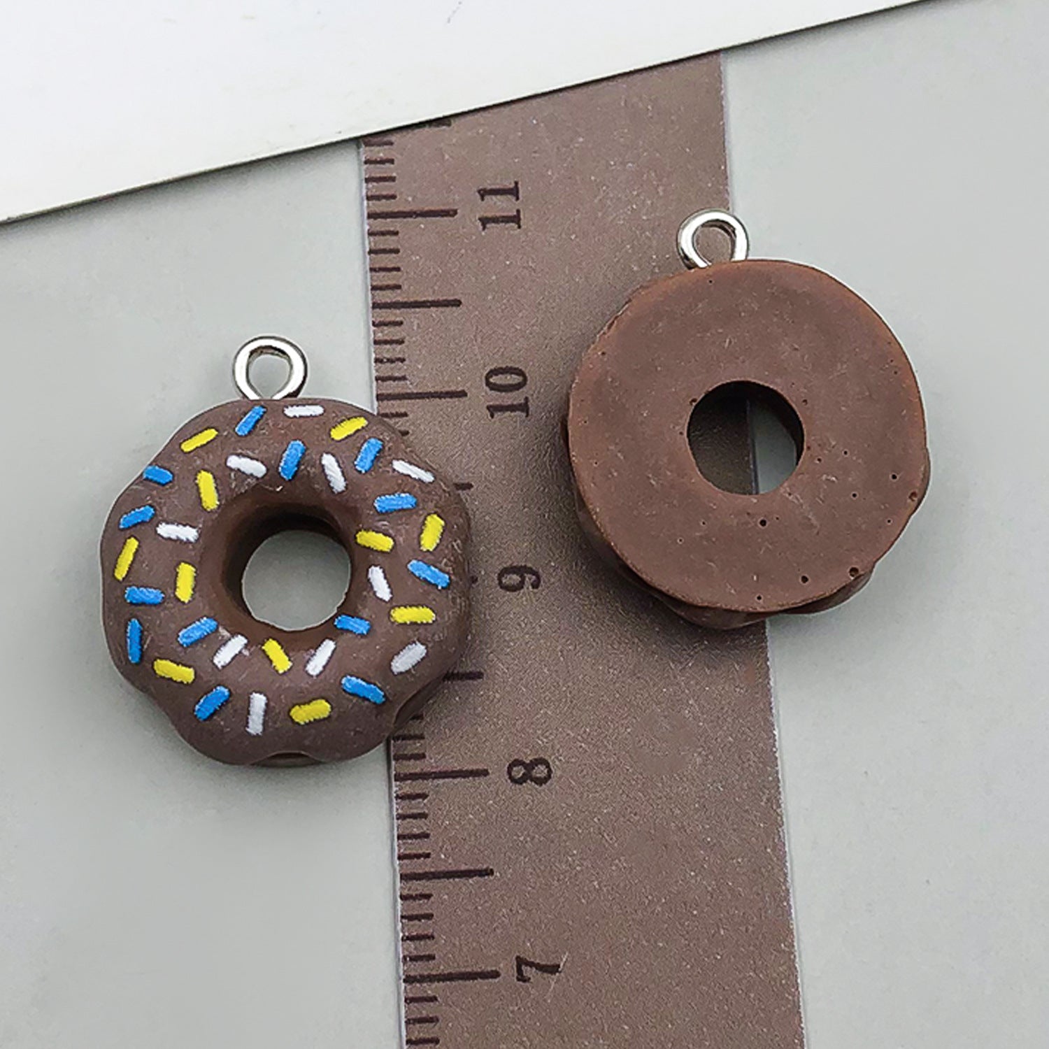 Resin Oreo Chocolate Cake Donut Food Charm Pendant for DIY Keychain Jewelry Making