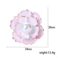 Layered Pearl Camellia Brooch in Purple or Soft Pink view 5