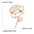 Openwork Rose Stem Brooch With Smooth Metal Outline view 6