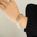 Freshwater Pearl Bracelet Organic Bar Hook Clasp Gold Steel view 7