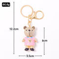 Rhinestone Bear Keychain Enamel Shirt Gold Clasp Three Colors view 3