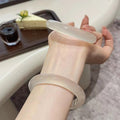 Translucent Solid Round Bangles Beige White Two Colors view 7