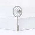 Badminton Racket and Shuttlecock Brooch in Gold or Silver Tone view 3