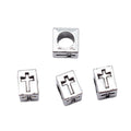 Cross Square Large Hole Beads in Two Antique Metal Finishes view 3