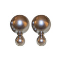 Double Pearl Look Stud Earrings in Four Color Options view 5