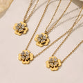 Four Leaf Clover Zircon Necklace Bracelet Ring Earring Set view 3