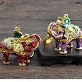 Enamel Elephant Keychain Rhinestone Metal Animal Bag Charm view 3