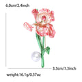 Enamel Iris Flower Brooch with Pearl Accent in Two Colors view 7