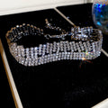 Silver Rhinestone Bracelets Multi Row Geometric Hollow Styles view 5