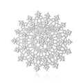 Filigree Crystal Sunflower Medallion Brooch Gold Silver view 2