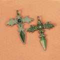 35x44mm Alloy Bat Wing Cross Charm Pendant