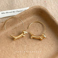 Dachshund Dog Wire Hoop Earrings In Gold And Silver Tone view 6