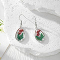 Teardrop Dried Flower Resin Drop Earrings Silver Hooks view 5