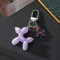 Flocked Balloon Dog Glow Keychains Six Pastel Colors view 8