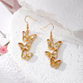 Gold Triple Butterfly Pressed Flower Resin Earrings 6 Colors view 10