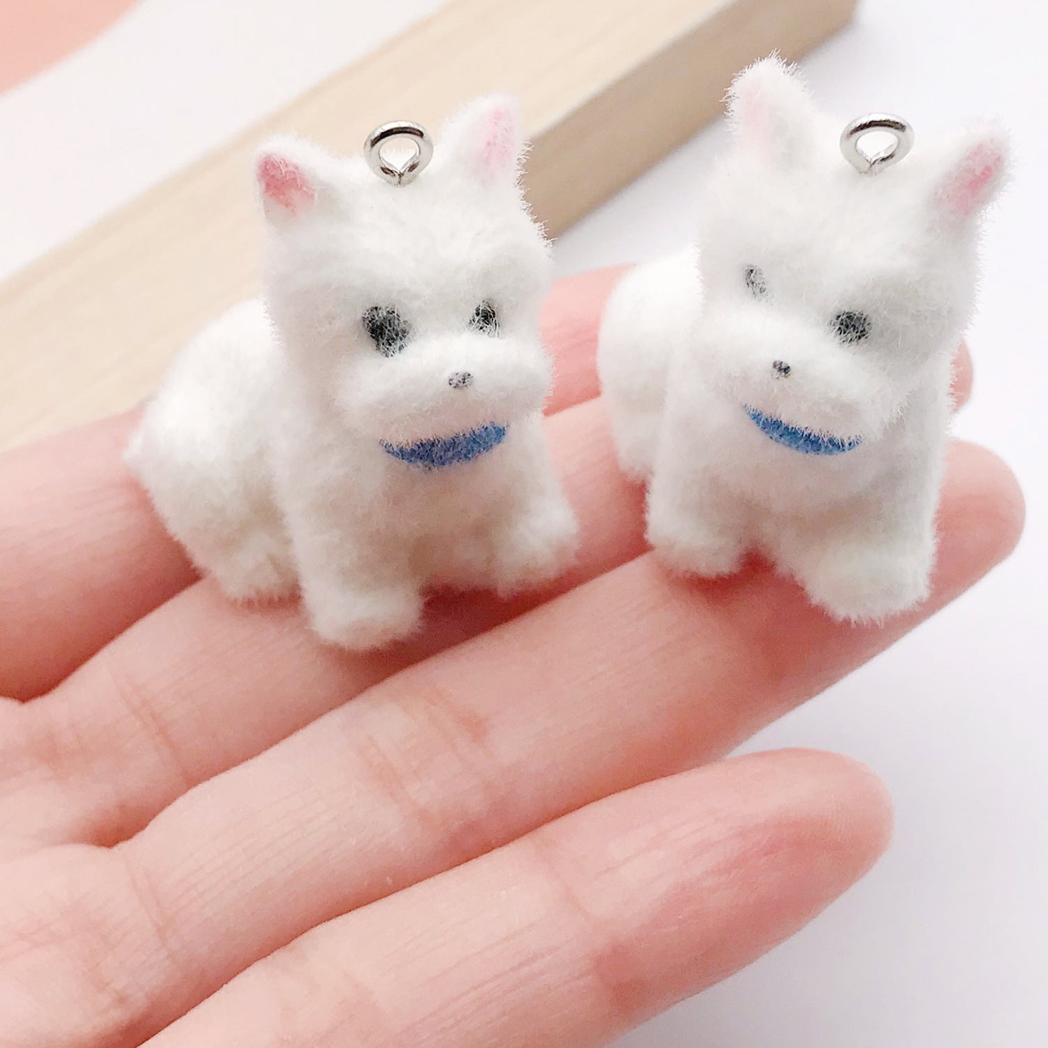 Resin 3D Dog Charm Pendant for Keychain Bracelet Necklace DIY Jewelry