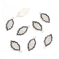 Enamel-Look And Crystal-Accented Gold Silver Leaf Alloy Charms in 2 Styles view 4