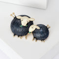 Facing Pair Bird Brooch in Four Enamel Color Palettes view 5