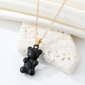 Gold Tone Gummy Bear Pendant Necklaces in Six Candy Colors view 2