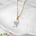 Gold Enamel Fish Pendant Necklaces Cable Chain 9 Styles view 6