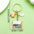 Gold-Tone Camping Scene Metal Keychains, Five Colorful Styles view 6