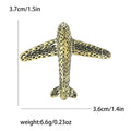 Hammered Metal Airplane Brooch Gold Silver Two Tone Styles view 4