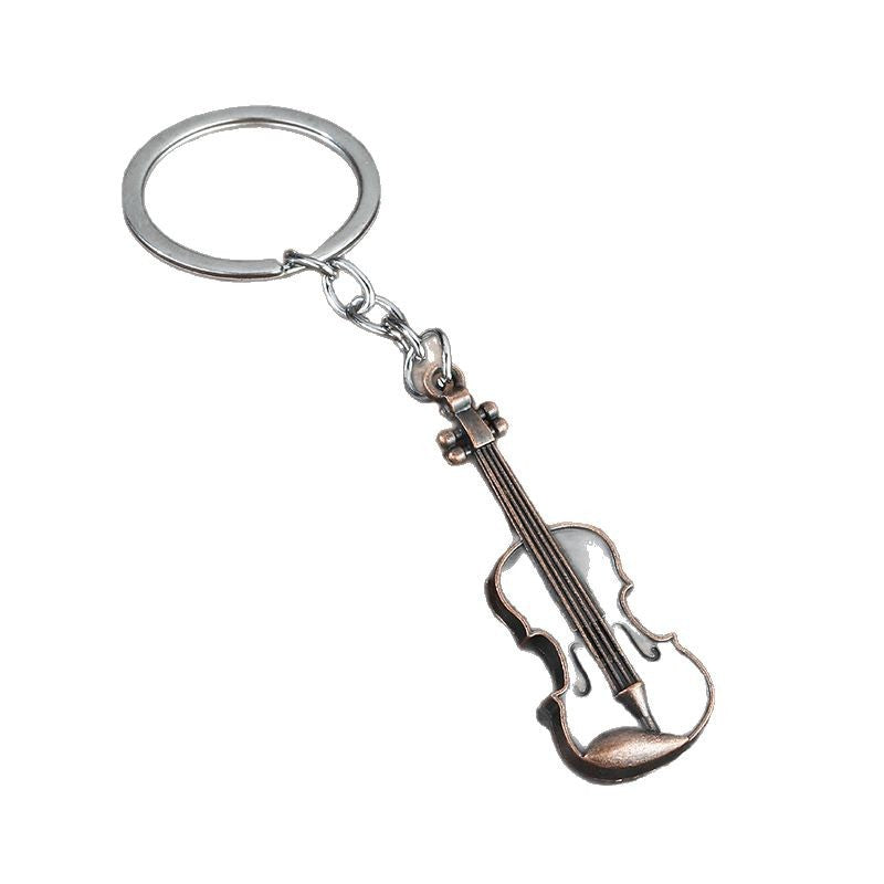 Vintage Guitar Violin Metal Keychain Gift Bag Charm Pendant