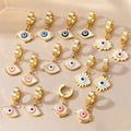 Gold Huggie Shell Eye Drop Earrings 7 Iris Frame Styles view 1