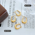 Gold Or Silver Hammered U Hoop Earrings Textured Metal view 2