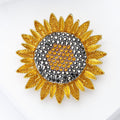 Crystal Sunflower Brooch in 1 Style Metal Pin Accessory view 3