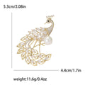 Peacock Brooch With Pearl and Yellow or Clear Crystal Plumage view 7