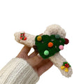 Green Plush Yarn Reindeer Christmas Claw Hair Clip view 5