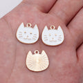 Enamel Cat Face Charms in Four Pastel and Dark Colors view 8