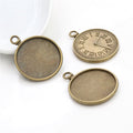 Clock Face Round Pendant Bezel Trays in Two Finishes view 3