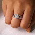 Three-Piece Square Center Ring Set in Two Finishes view 2