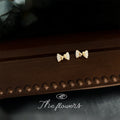 Gold-Tone Pavé Clear Crystal Mini Bow Stud Earrings view 3