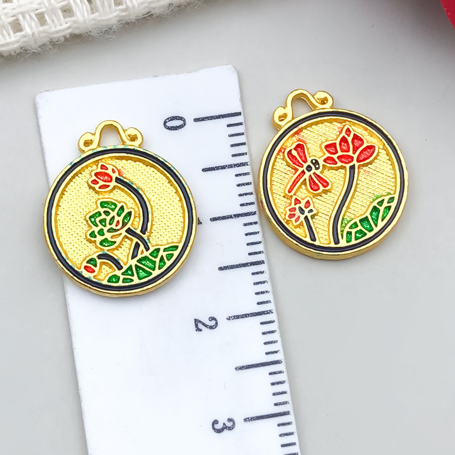Ancient Gold Zinc Alloy Gourd Lotus Banana Leaf Fan Hollow Connector Charm for DIY Earrings