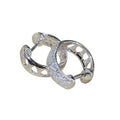 White Gold Pavé Wide Huggie Hoop Earrings Clear Stone Alloy view 5