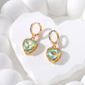 Gold Tone Faceted Crystal Heart Huggie Earrings 6 Colors view 7