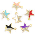 Enamel-Look And Crystal-Accented Gold Silver Star Alloy Connectors in 12 Styles view 5