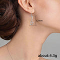 Silver Tone Open Treble Curve Long Dangle Drop Earrings view 5
