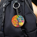 Round Multicolor Tree Keychain With Metal Ring And Chain view 2