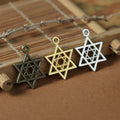 Layered Six-Point Star Metal Charm in 3 Finishes for Jewelry Crafts view 3