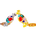Multicolor Gem Candy Keychains With Gold or Silver Tone Finish view 5
