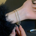 Single Row Stretch Crystal Bracelets Silver 8 Colors view 1