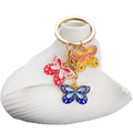 Yellow Pink and Blue Butterfly Enamel Charm Keychain view 5