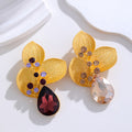 Red Gold Tone Leaf Crystal Two Designs Metal Brooch Pin view 3