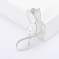 Tulip Pearl Brooch in Silver and Gold Tone Finishes view 3