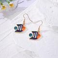 Colorful Enamel Tropical Fish Drop Earrings Gold Hooks 9 Styles view 9
