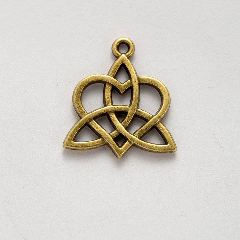 Vintage Celtic Knot Heart Openwork Pendant 24x22mm